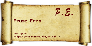 Prusz Erna névjegykártya
